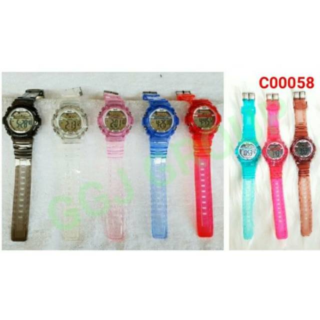 ( C058 ) JAM TANGAN SPORT DEWASA/ WATER RESISTANT 3 ATM / TAHAN AIR