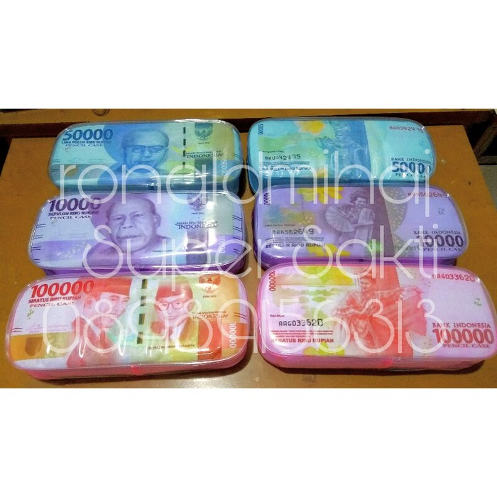 

Dompet / kotak pensil / pencil case khas Indonesia mata uang indo