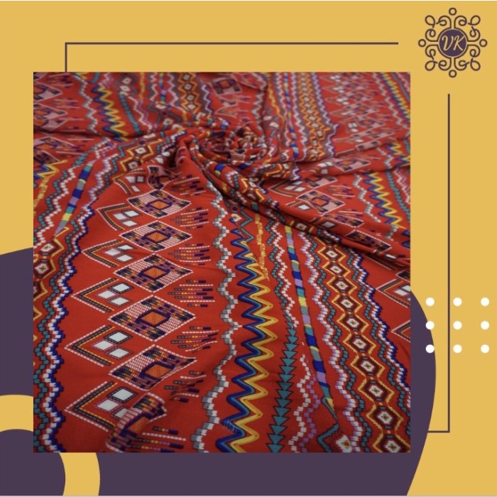 TERBARU     Kain Katun Rayon Motif Salur Abstrak Zig Zag