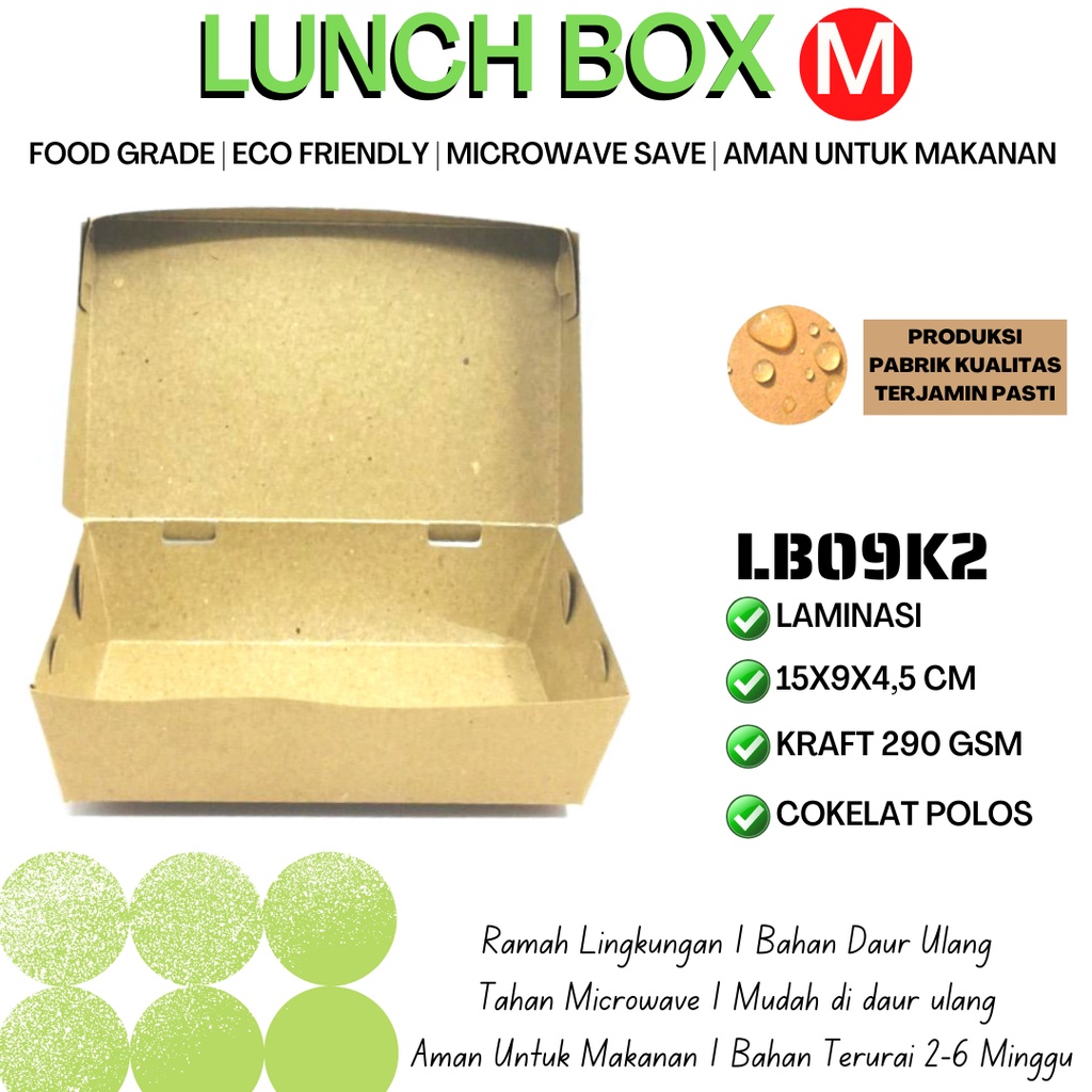 Paper Lunch Box Medium Ekonomis (LB9K2-Laminasi)