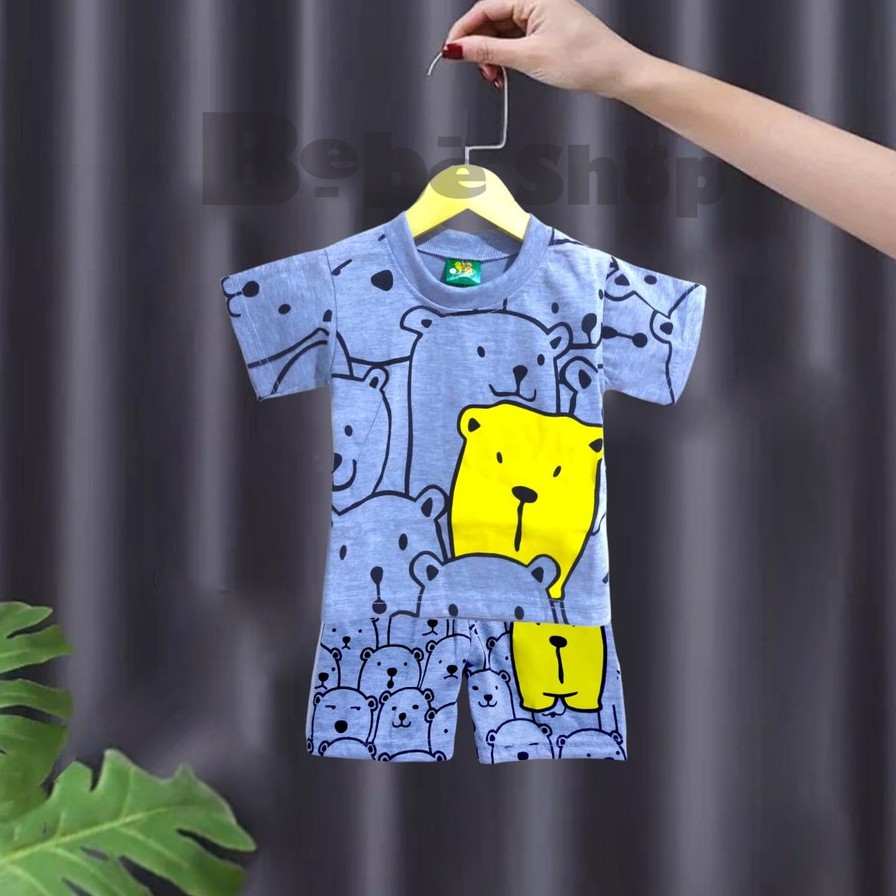 Setelan Baju Anak Karakter doodle Bahan Katun Usia 0 Sampai 10 Tahun