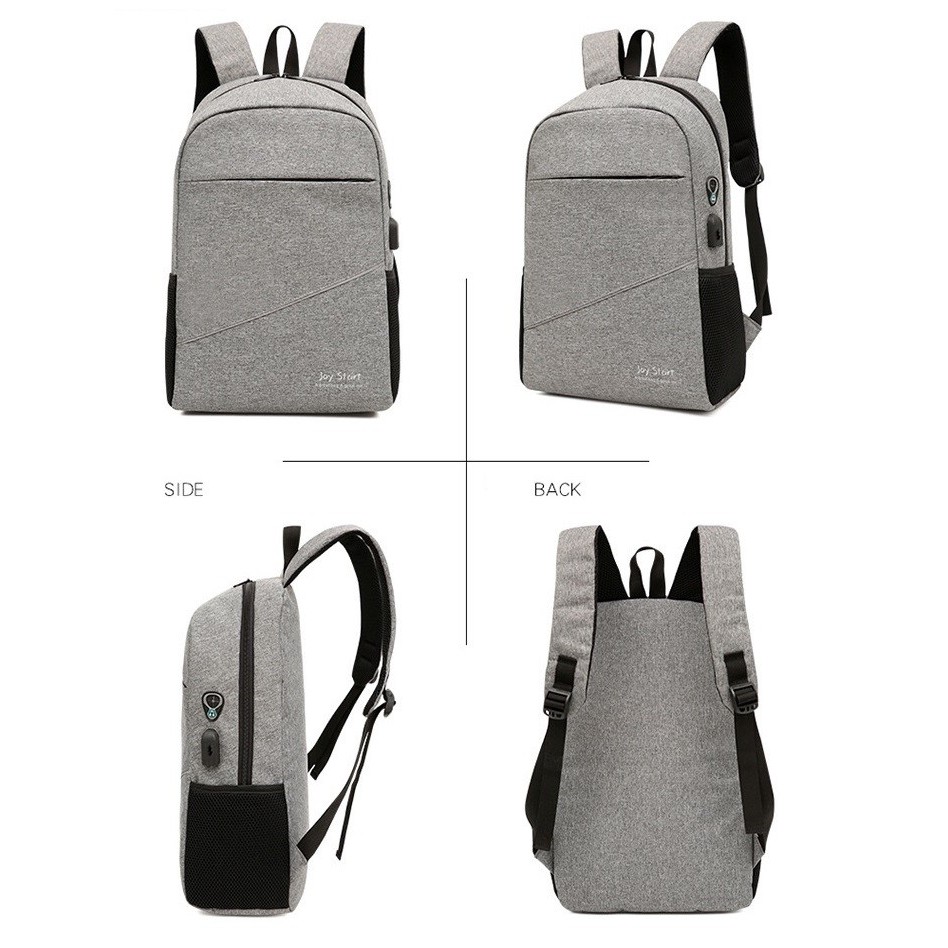 2 in 1 Backpack Laptop USB Port + Tas Selempang Joy Start - BL004