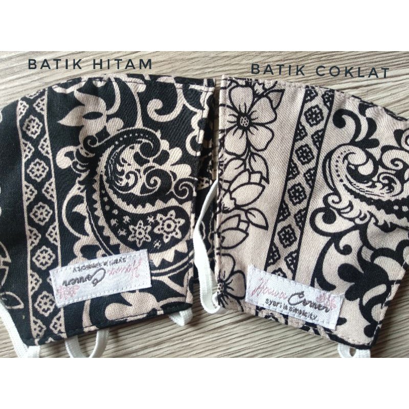 masker hijab katun headloop motif 3 ply lapis by hawacorner