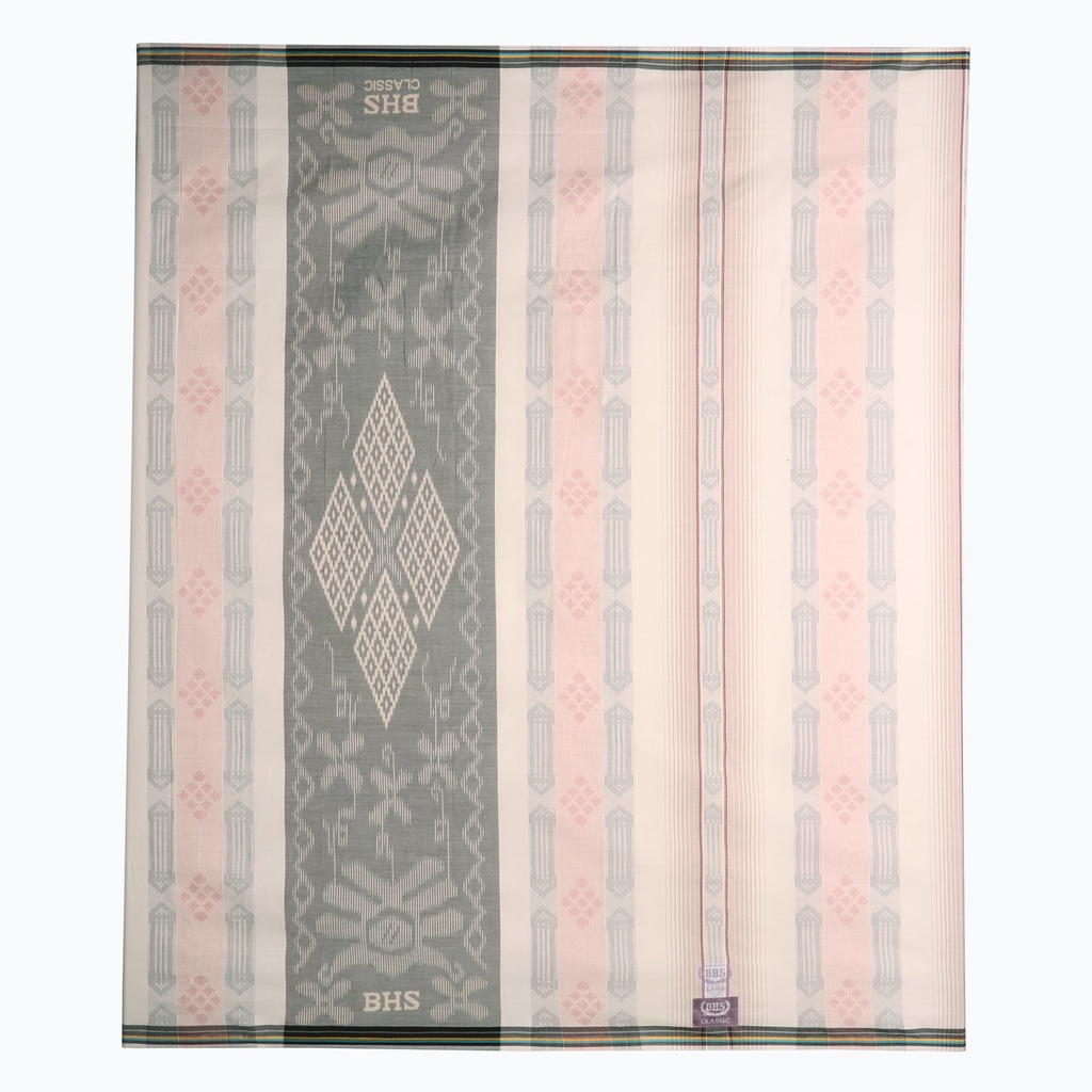 Sarung BHS Silver Classic Motif Kawung Lampion Putih // BHS SILVER KWG KWGL KLM