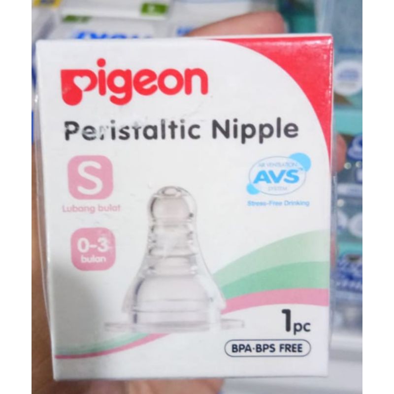 Nipple Pigeon Slim Neck Lubang Bulat Peristaltic S, M, L isi 1pcs, 2pcs, 3pcs