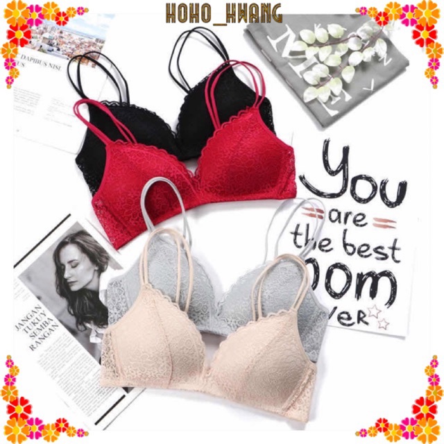 Hoho_Hwang (B-8) Bra Bh Push-Up Jepang Sexy One-Peice Tanpa Kawat Bahan Wanita