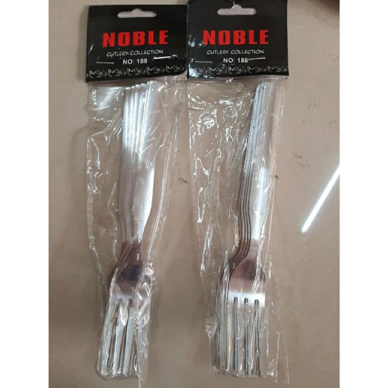 6 Pcs Garpu Makan Stainless stell Super Tebal Polos Nobel