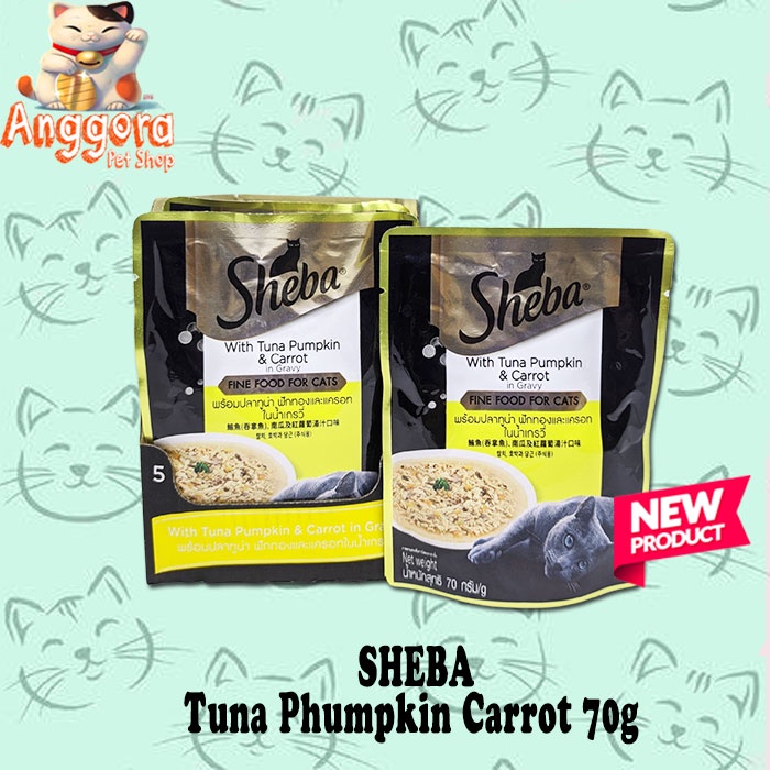 Sheba Pouch Tuna Phumpkin Carrot Makanan Kucing Basah Wet Food 70gr