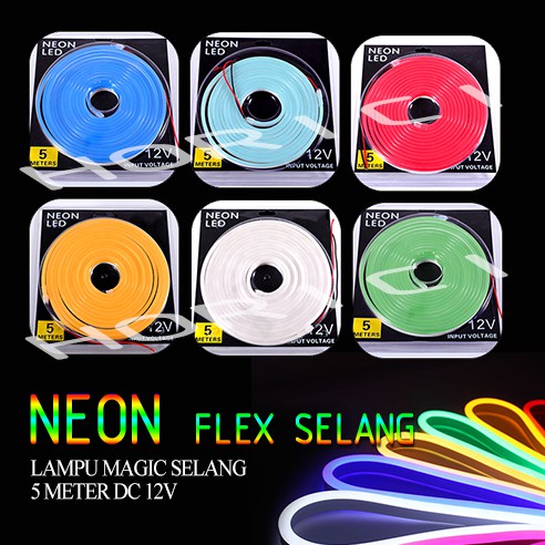 DC 12V IP68 NEON FLEX SELANG OUTDOOR INDOOR LED SELANG PANJANG 5M