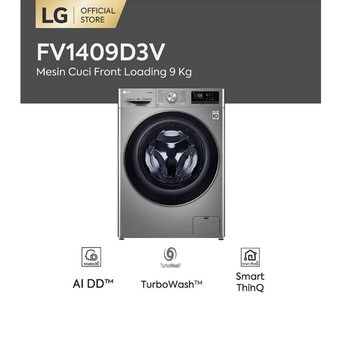 LG Mesin Cuci Front Loading 9KG - FV1409D3V