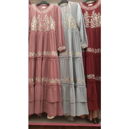 gamis ceruti bordir cantik