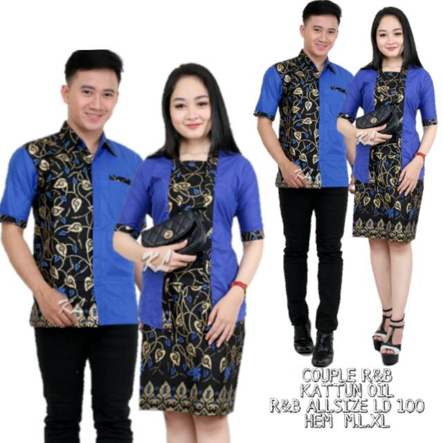 Couple R&B prada biru Baju Natal Couple Natal Couple Implek R&B natal R&B murah bawahan & atasan bat