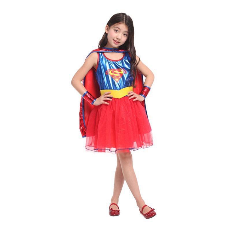 Kostum cosplay supergirl super girl anak