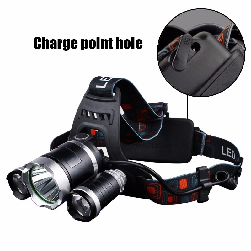 [100% ORIGINAL] SENTER KEPALA LED CREE XM-L TaffLED Power Headlamp 3 LED 5000 Lumens Cree XM-L - T6 HD-LD senter outdoor 3 Lampu Senter Kepala Headlamp 3 LED / 12000k LED Headlamp 3 Lamp Beads Flashlight Torch Rechargeable 18650 Battery Waterproof 4 Mode