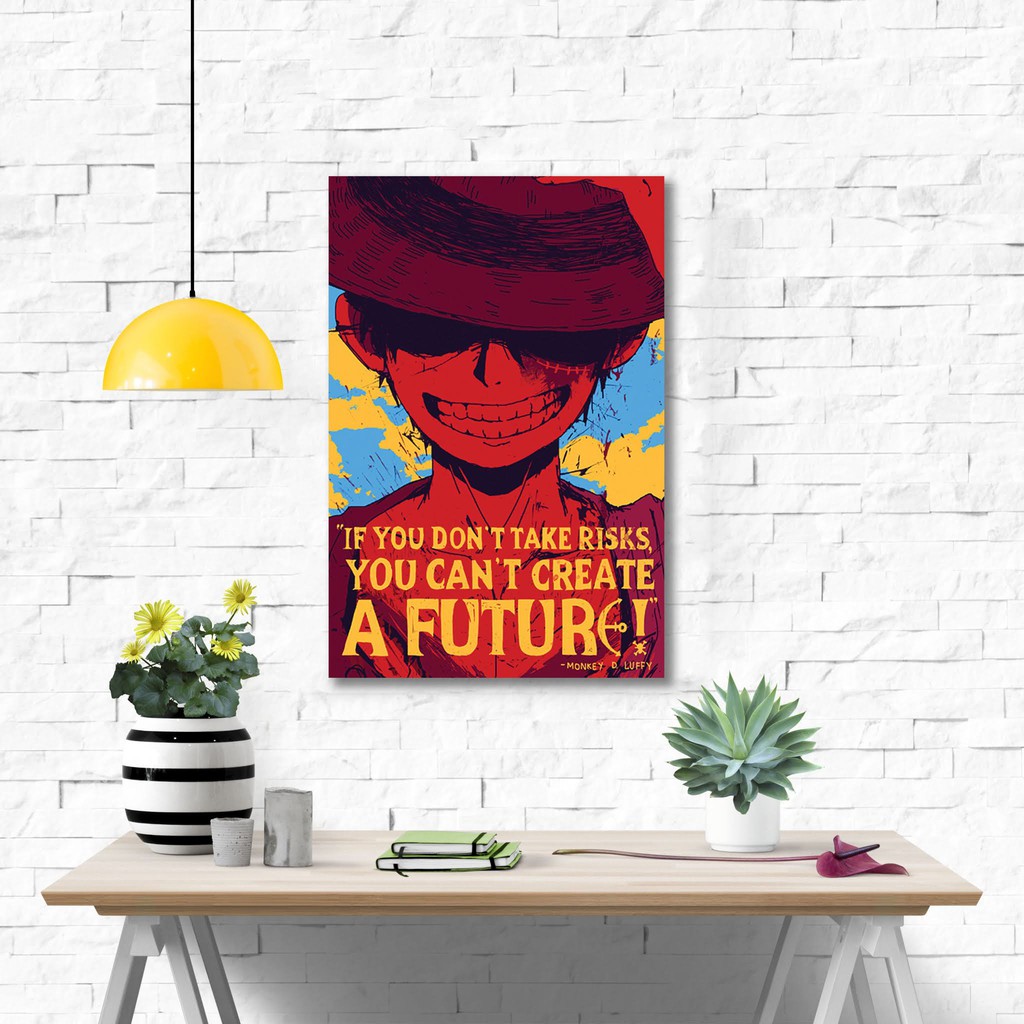 Poster kayu pajangan kamar - Monkey D. Luffy One Piece