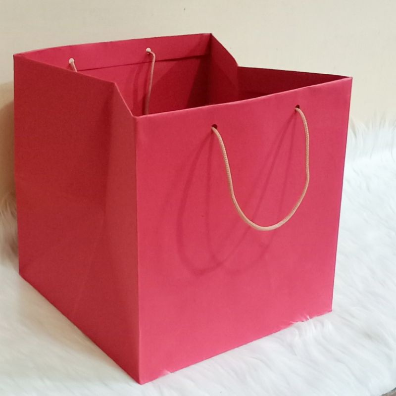 

Paperbag Merah Polos /Paperbag + Tali Pengait_READY STOCK_Bisa Satuan