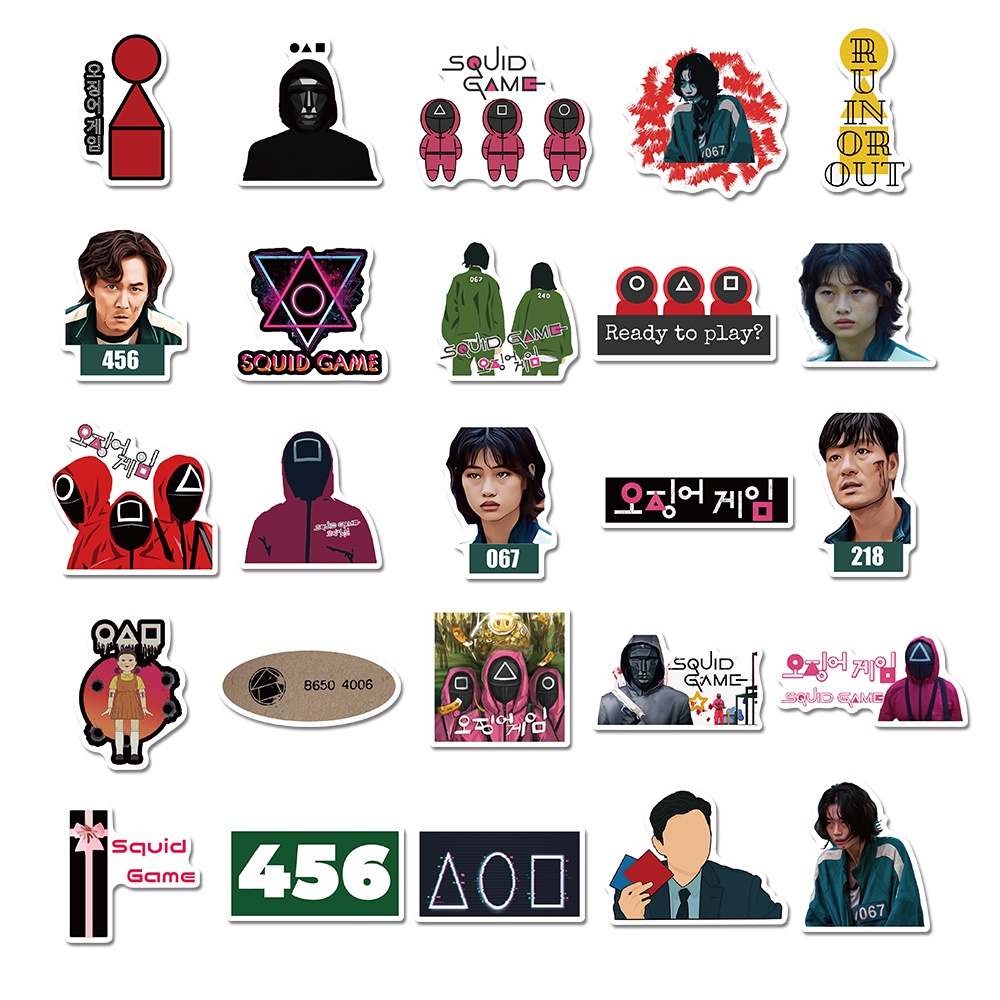 50 Pcs Stiker Tahan Air Desain Drama Cumi-Cumi Gaya Korea Untuk Dekorasi Laptop