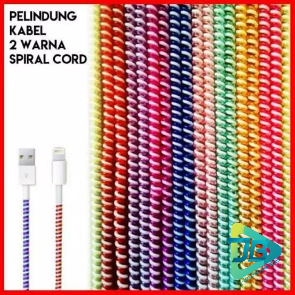 PELINDUNG KABEL 2 WARNA warni lilitan Charger spiral data cable  / CORD PROTECTOR SPIRAL 2 TONE bahan bagus JB5134