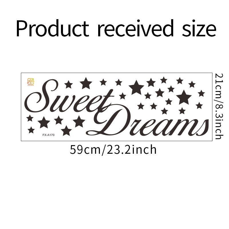 Stiker Dinding Desain Sweet Dreams Star on the Wall Untuk Dekorasi Kamar Tidur