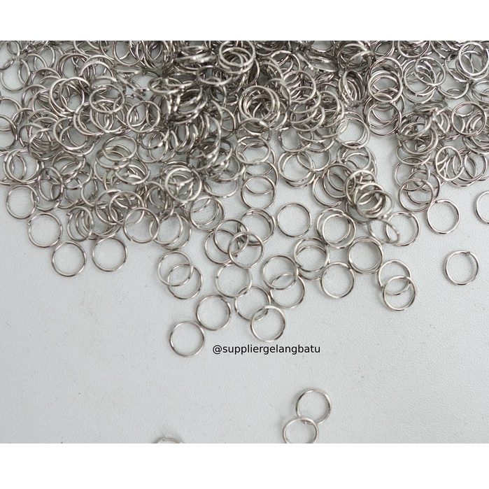 Aksesoris Ring Connector 6mm silver bahan rangkai gelang kalung tali