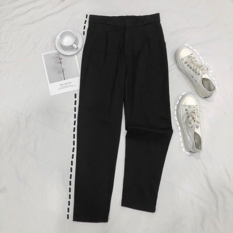 celana kerja wanita bahan katun twill premium kantor formal casual kantong kancing resleting karet big size jumbo slimfit ankle pants