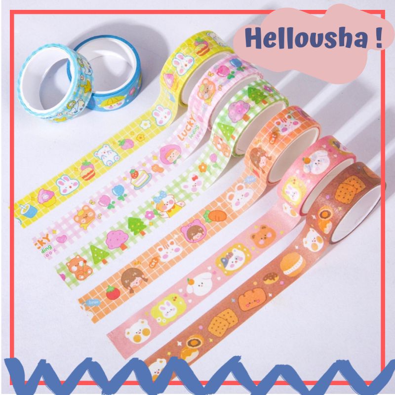 

Washi Tape 1 Gulung Selotip Kertas/Washi Tape Journal/Diary
