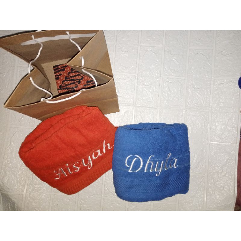 Handuk couple bordir nama