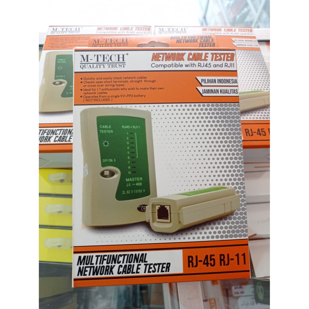 LAN Tester M-Tech untuk Kabel RJ11 dan RJ45