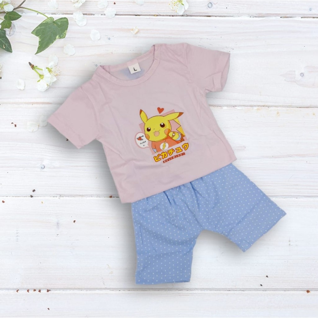 KAOS ANAK BAJU ANAK COWOK CEWEK CASUAL POKEMON UMUR 1 2 3