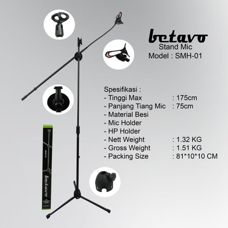 stand mic tinggi holder hp BETAVO SMH 01