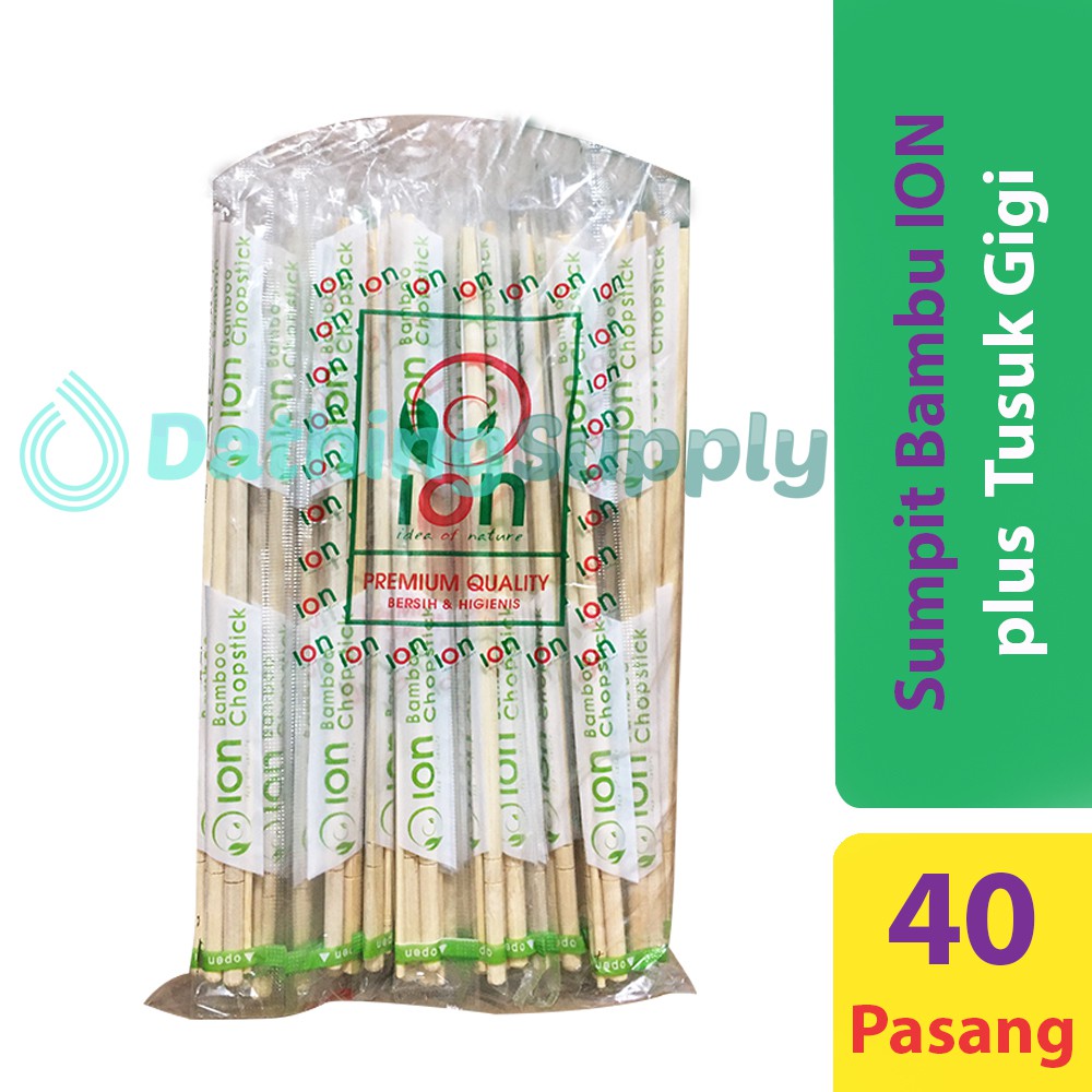  Sumpit  Bambu sumpit  kayu super merk  ION isi 40 pasang 