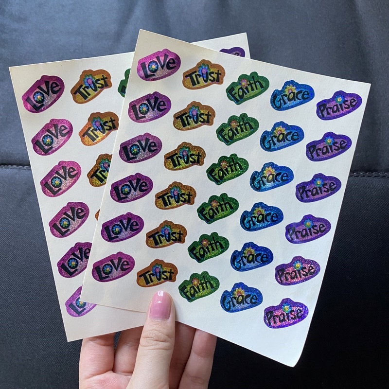 

STICKER METALLIC LOVE TRUST FAITH GRACE PRAISE