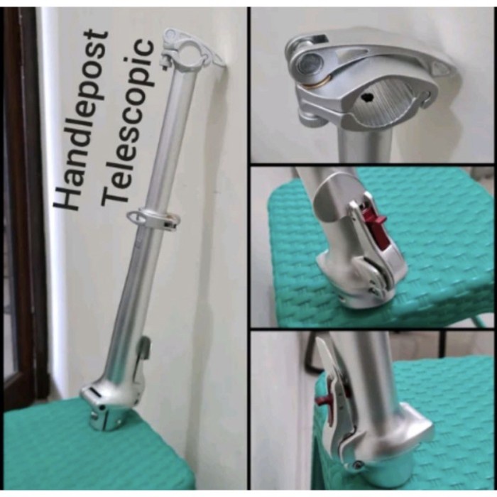 Handlepost Telescopic Alloy leher stem handlebar adjustable QR Seli