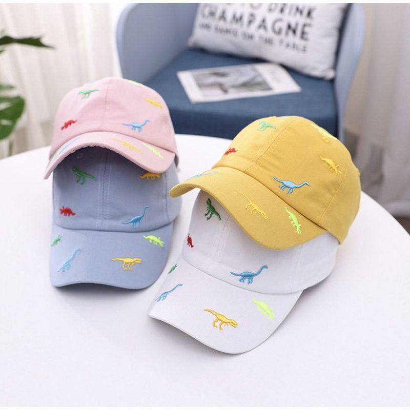 Topi Baseball Anak Laki Laki Anak Perempuan Unisex Model Dinosaurus Bordir Glowing /