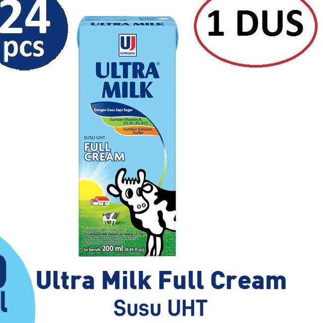 

BAYAR DITEMPAT✔️Susu Ultra Full Cream - 200 ml - (1 DUS ISI 24)|KD3