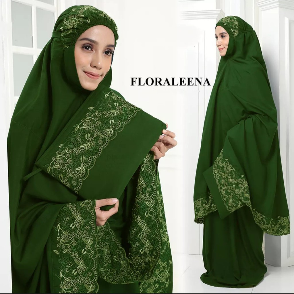 Gudang_mukenaku Mukena Floraleena Khadijah Model Mukena Terbaru 2020 Katun Brukat Murah Cantik