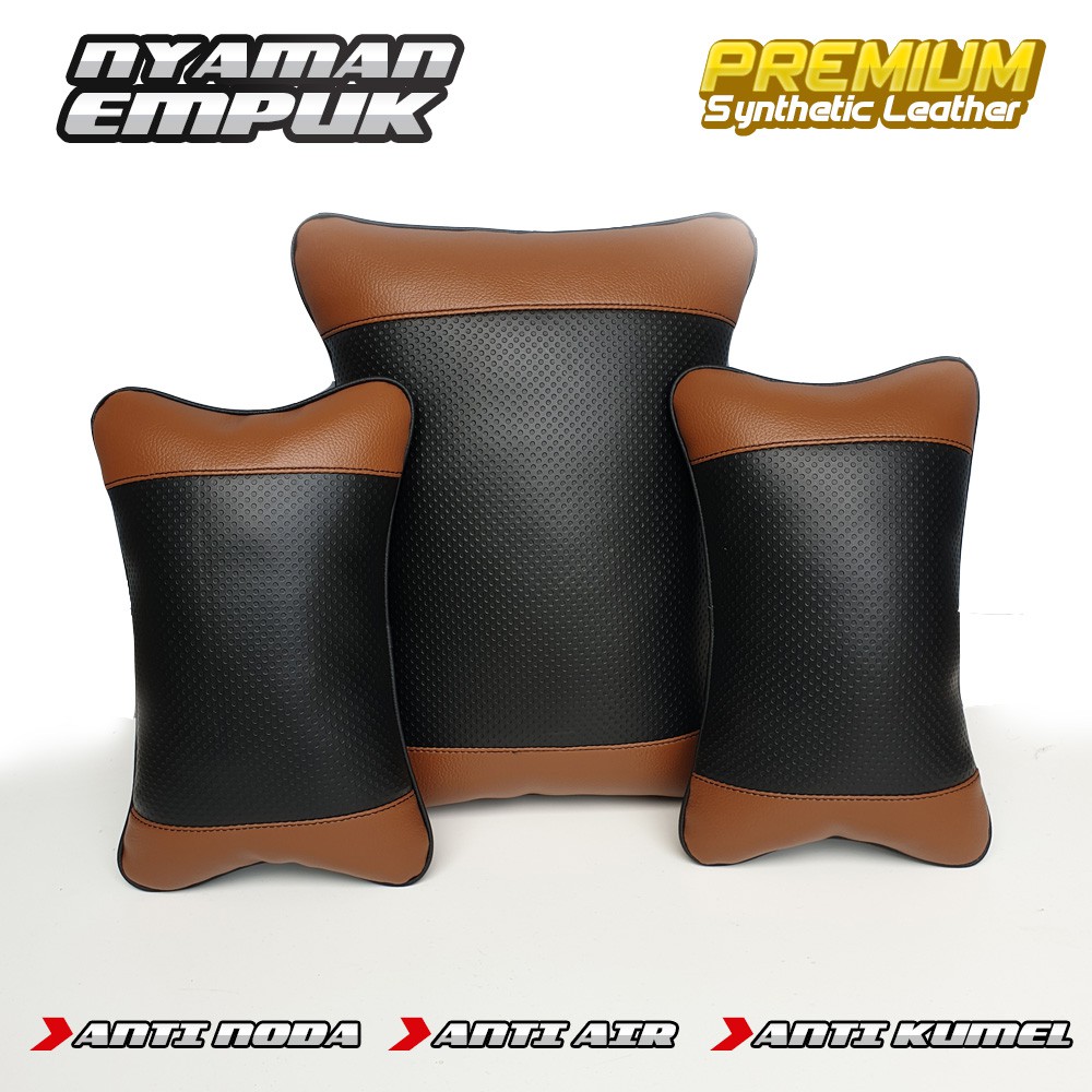 Bantal Mobil Set 2 In 1 / Bantal Leher dan Bantal Pinggang