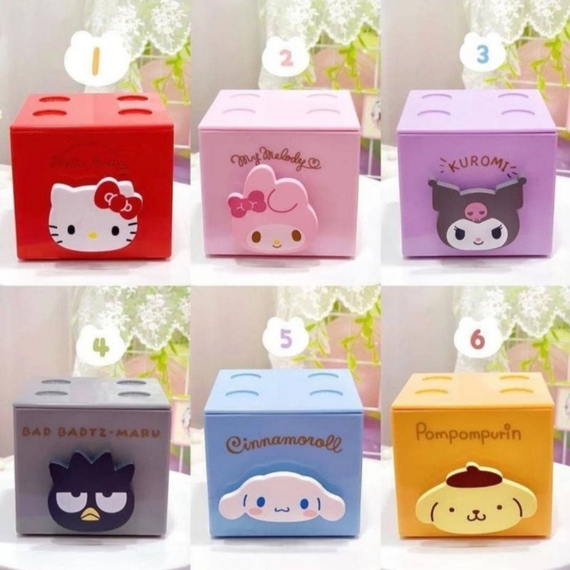 Sanrio Laci Kotak Susun Satuan - Mini Drawer Stackable Box