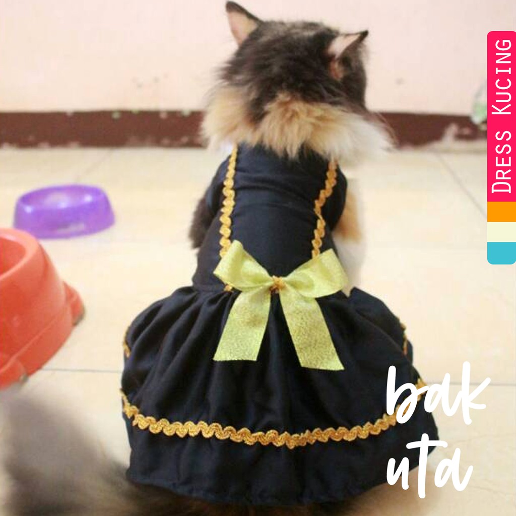 Dress black mumu pita kuning / dress kucing lucu murah terlaris / baju kucing murah size S M L XL