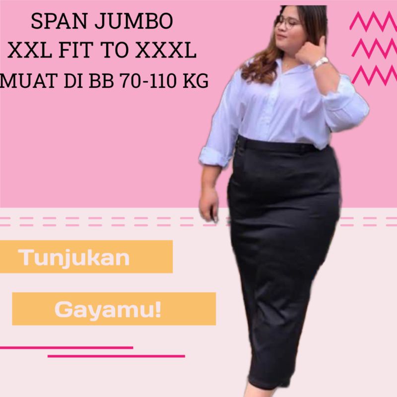 BISA COD ROK KERJA SPAN SCUBA PREMIUM JUMBO/ROK KERJA WANITA/ROK