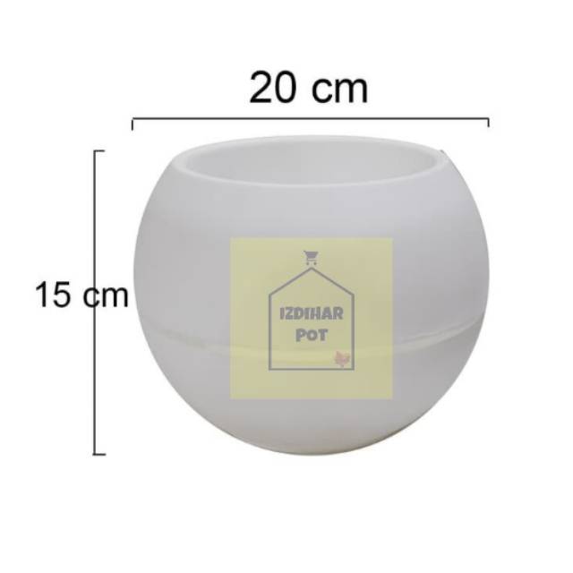Pot bunga tanaman motif bola warna putih 18cm vienna self Pot bunga tanaman motif bola warna putih 18cm vienna self