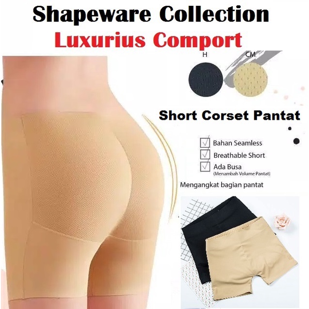 PREMIUM Short Corset Busa Pantat Pembesar Bokong Segiempat / Celana Busa Bokong Segi4 DM-CB01