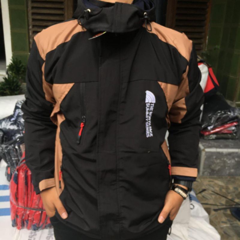 (COD) jaket outdoor WINDPROOF/ jaket gunung/jaket motor-Hitam mustard