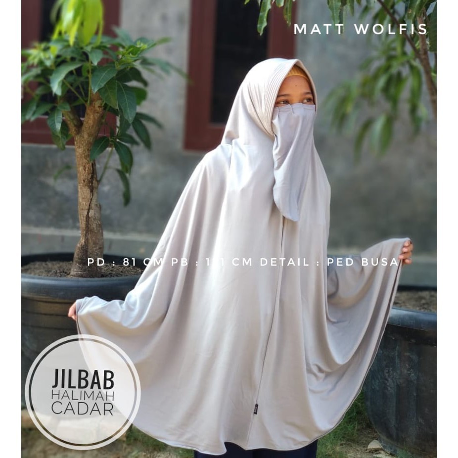 JILBAB PED HALIMAH JUMBO CADAR