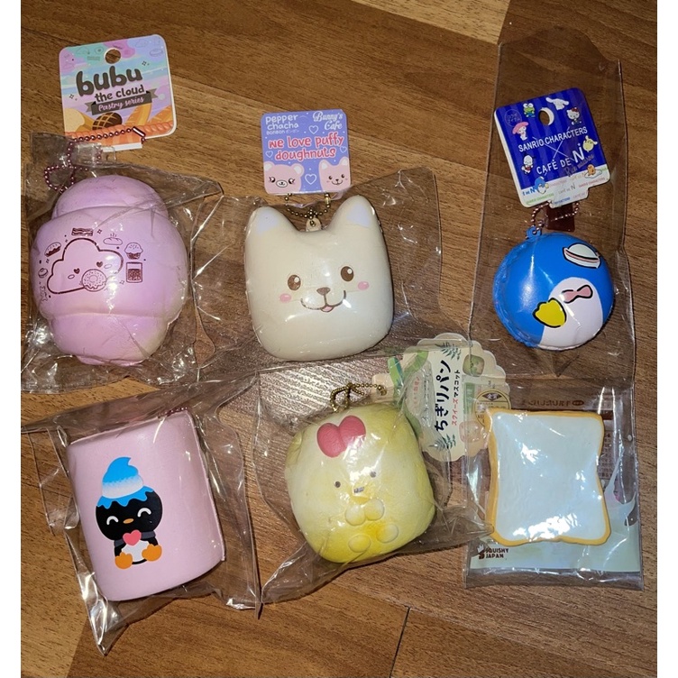 [ PRELOVED SQUISHY ] Bubu the cloud, Pepperchacha, Cafe D'N, Marshemelli marshmellow, Sumiko Gurashi