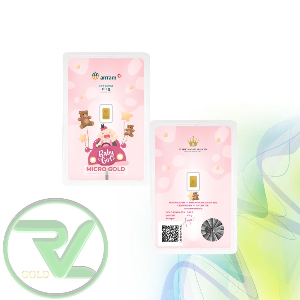 Rvl Gold Micro Gold Antam Hartadinata (Ha) Berat 0.1 Gram Baby Girl 3 Series