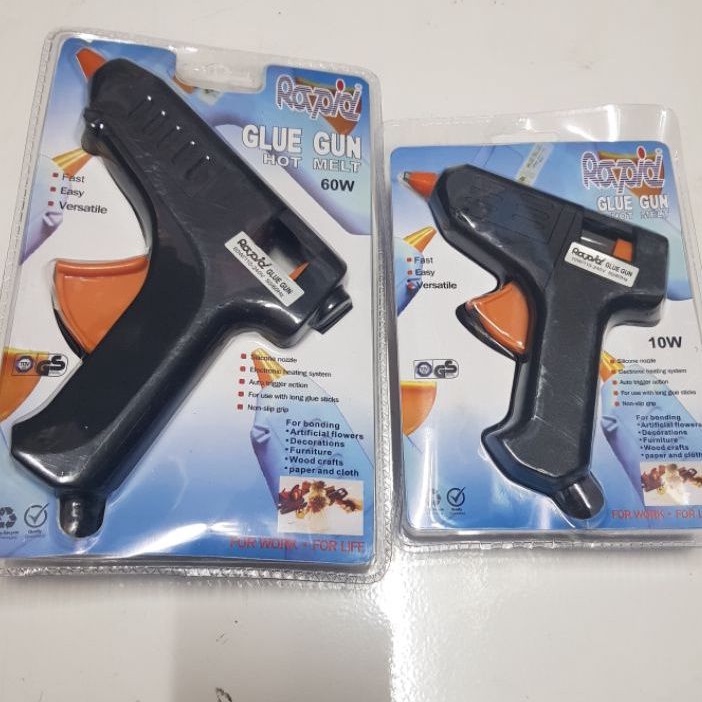 GLUE GUN RAPID hot melt 60W 10W alat tembak lem bakar cair besar kecil