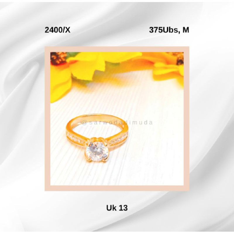 Cincin Emas Gift Hadiah Weeding Investasi Tunangan  2,4Gram Size 13