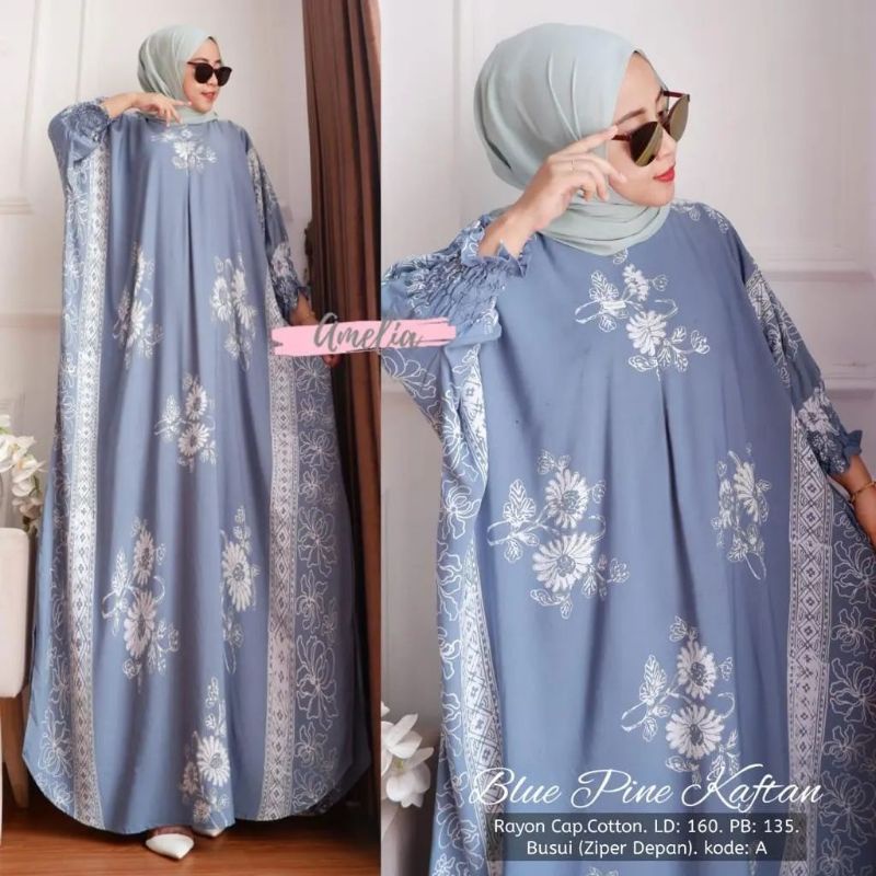 blue pine kaftan by amelia // kaftan ori amelia // produk ori amelia