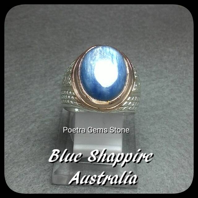 BATU CINCIN PERMATA BLUE SHAPPIRE AUSTRALIA NATURAL FREE KOTAK CINCIN